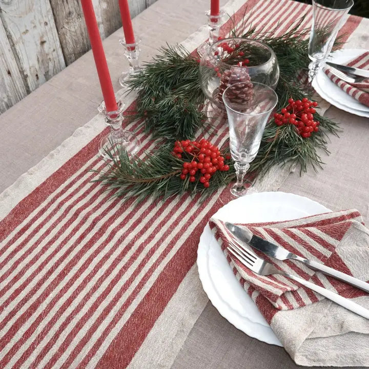 Trilha Tischläufer 40 x 120 rot gestreift