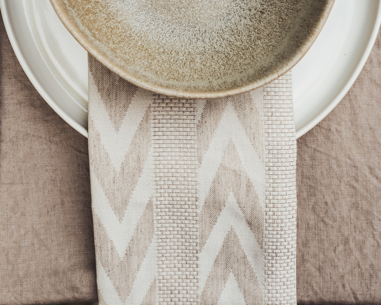 soñho Onda Stoffservietten 2er Set 45 x 45 beige