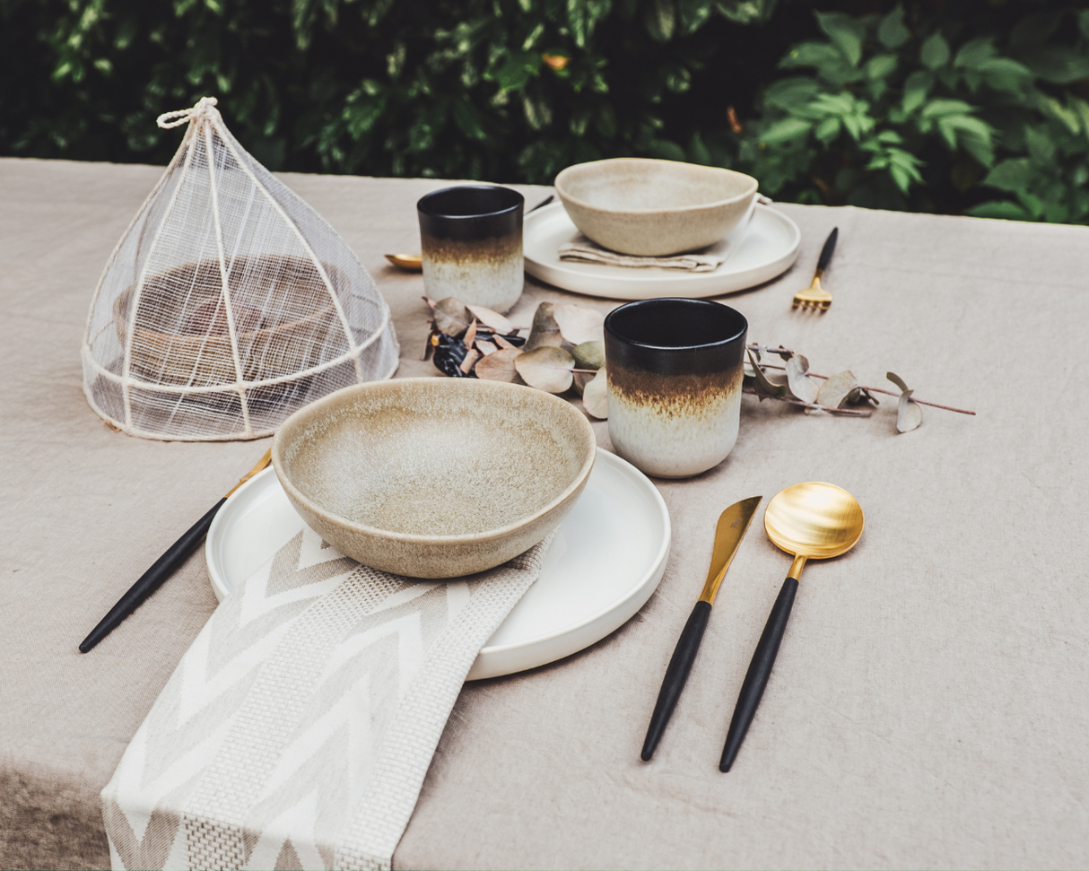 soñho Onda Stoffservietten 2er Set 45 x 45 beige