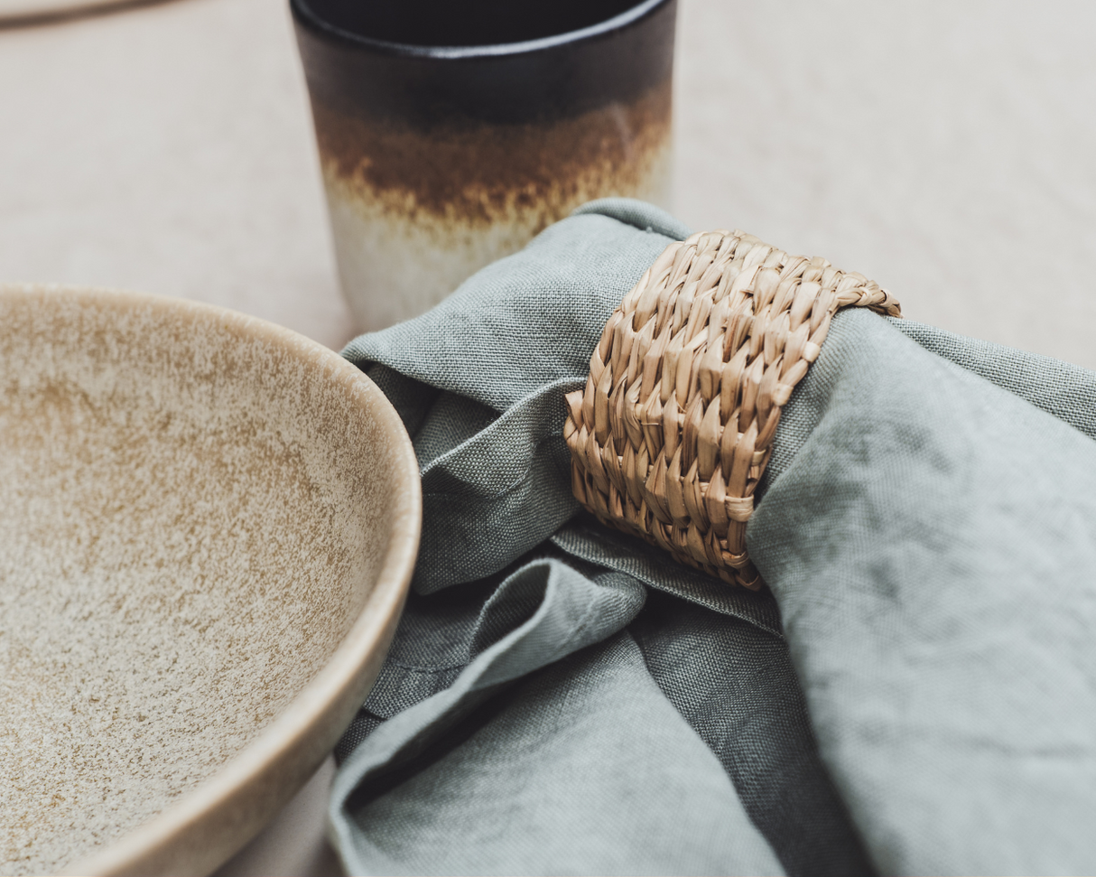 soñho Abraço Stoffservietten 2er Set 45 x 45 grünblau