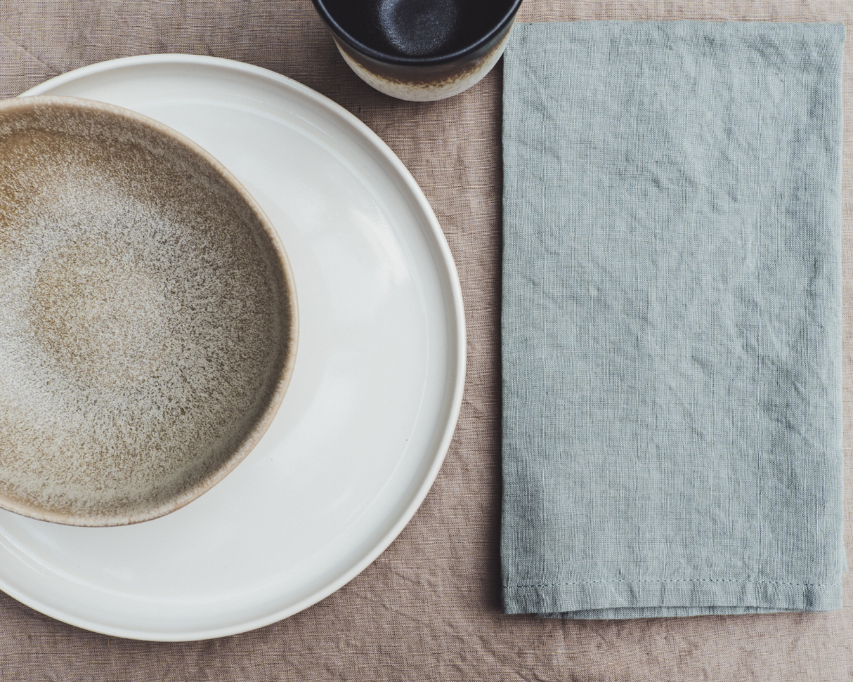 soñho Abraço Stoffservietten 2er Set 45 x 45 grünblau