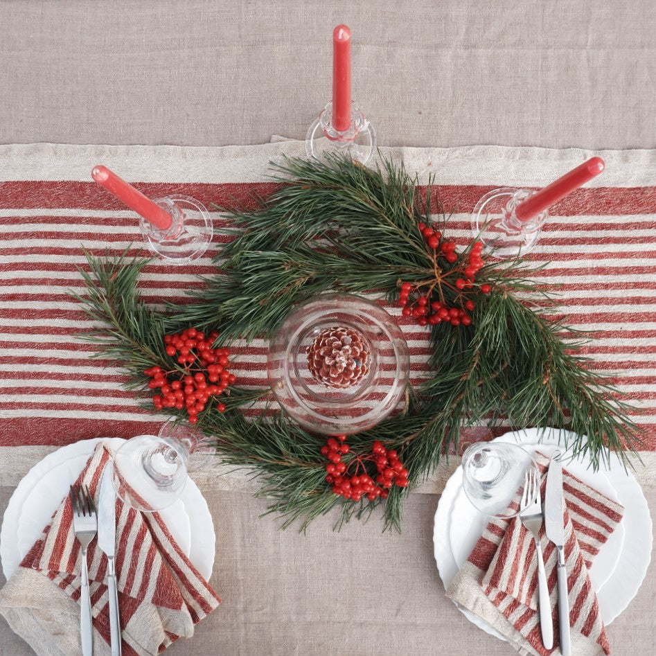 Trilha Tischläufer 40 x 120 rot gestreift