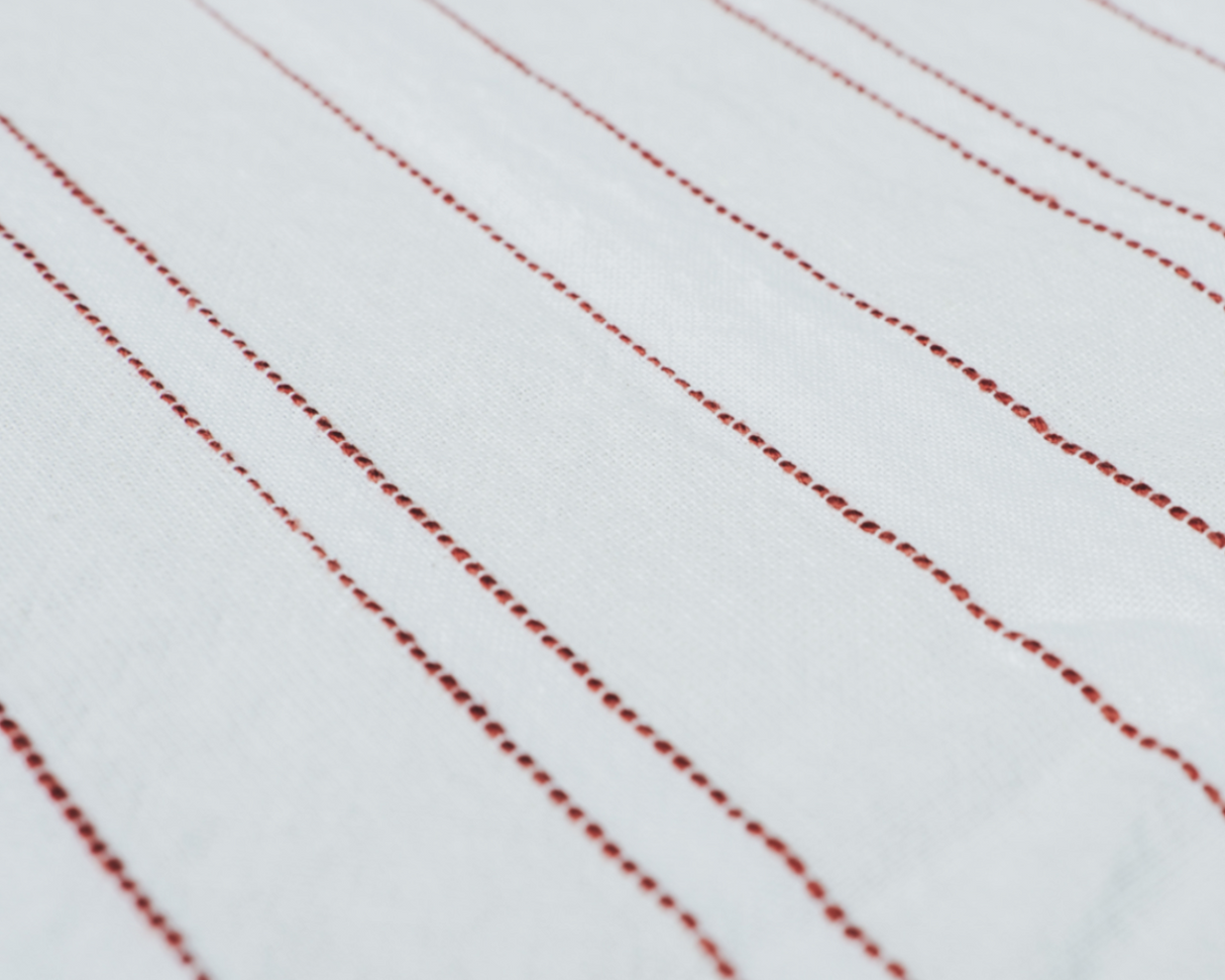 Aldeia - Tischdecke 160 x 260 terracotta gestreift Nahaufnahme