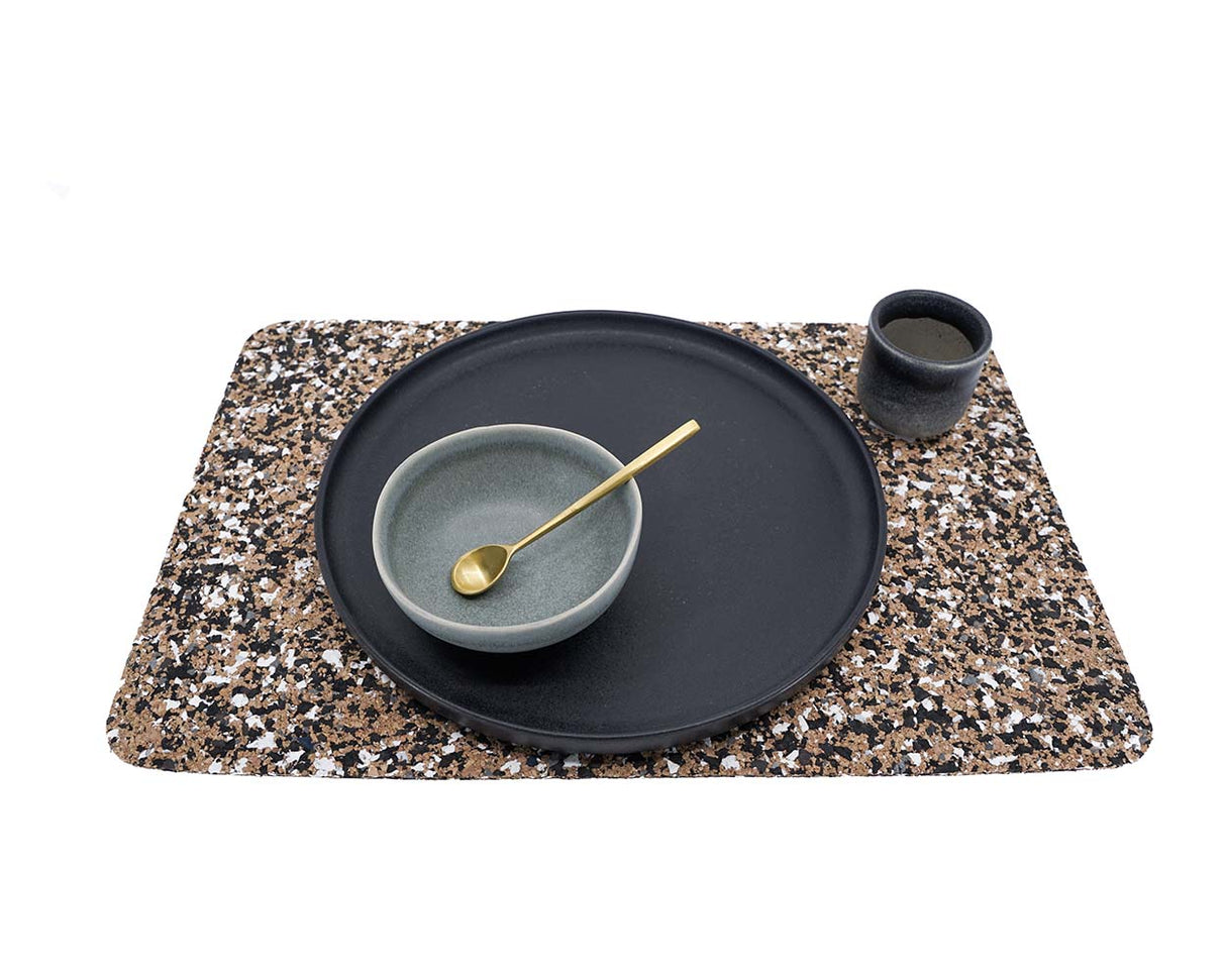 soñho Dunas Kork Tischset 4er Set schwarzgrau