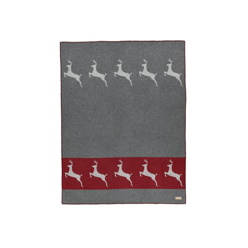 Eskimo Sedrun Decke, rot/grau, 140 x 180