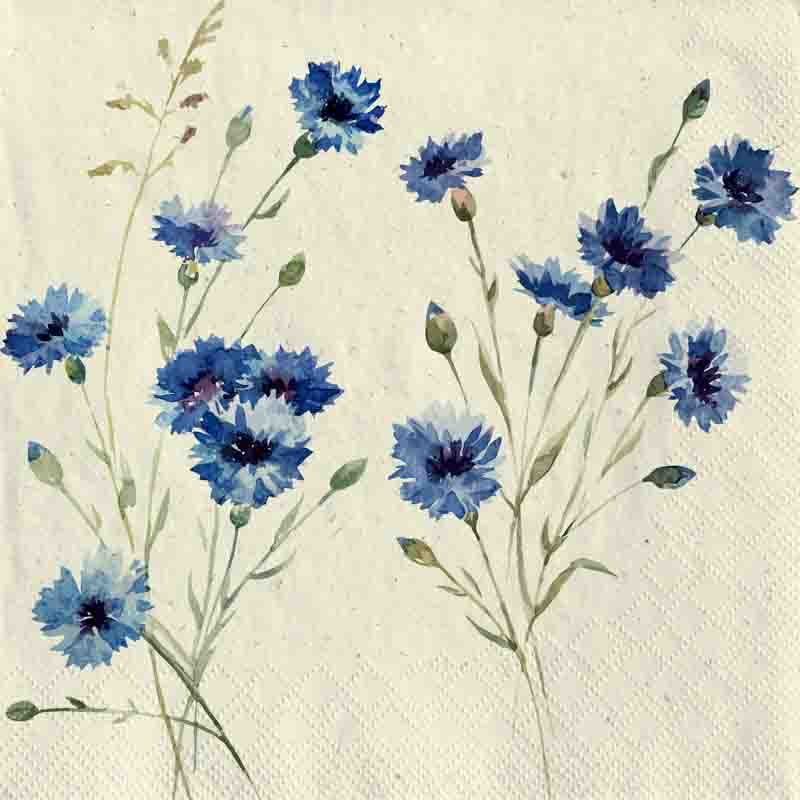 Wimmel Servietten 33x33 cm Gras-Zellstoff - Cornflower