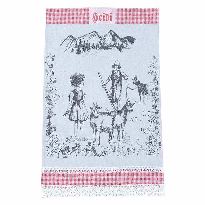 KULTSCHTOFF Küchentuch HEIDI mit Spitzen, rot