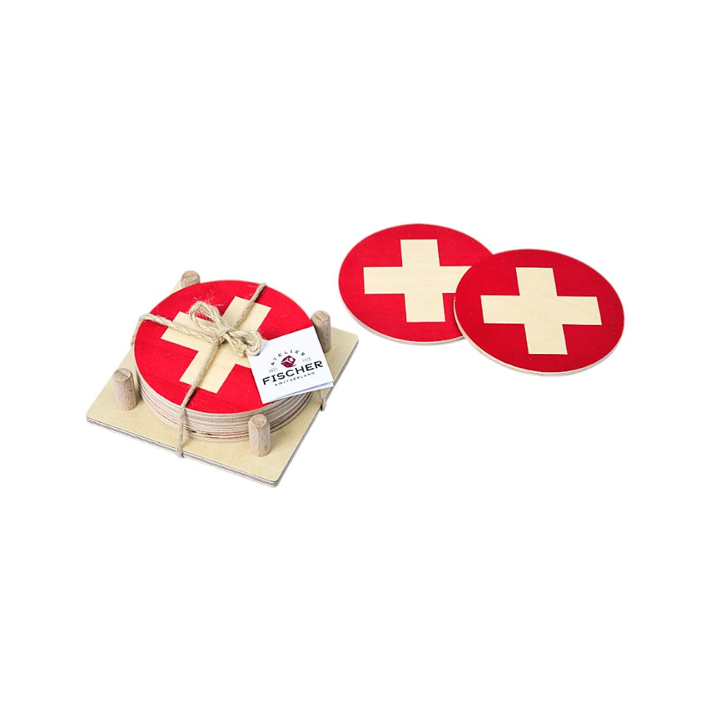 Atelier Fischer Untersetzer Swiss 6er Set, ⌀ 9 cm