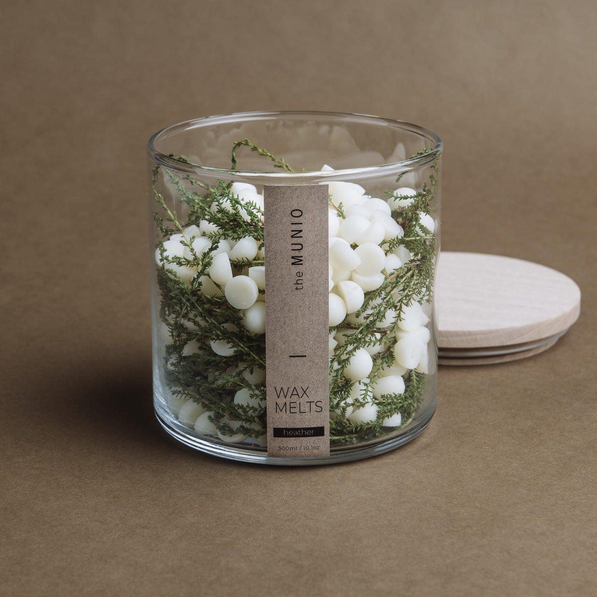 the MUNIO Heidekraut Sojawachsschmelze im Teelichtglas, ⌀ 10 cm