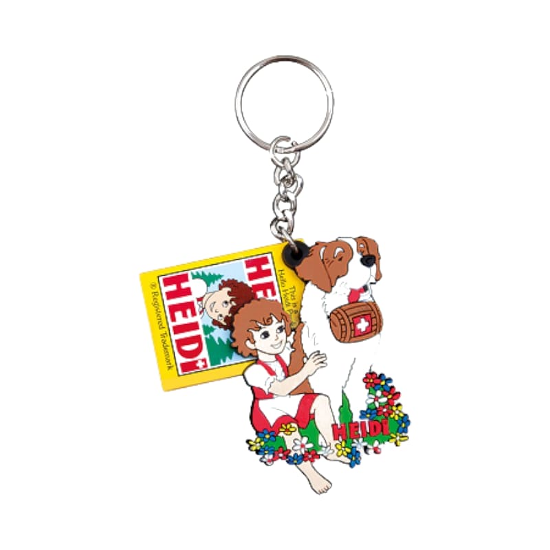creanorm Schlüsselanhänger Rubber Heidi mit Bernhardiner 3D. 6.5 x 4cm