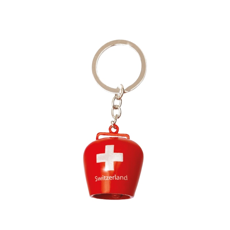 creanorm Schlüsselanhänger Glocke mit Schweizerkreuz rot, 3.5cm