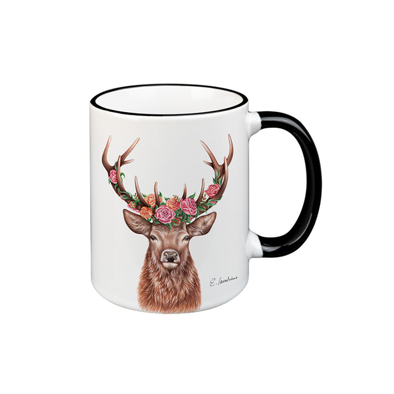 creanorm Tasse Blumenhirsch, schwarz 330ml