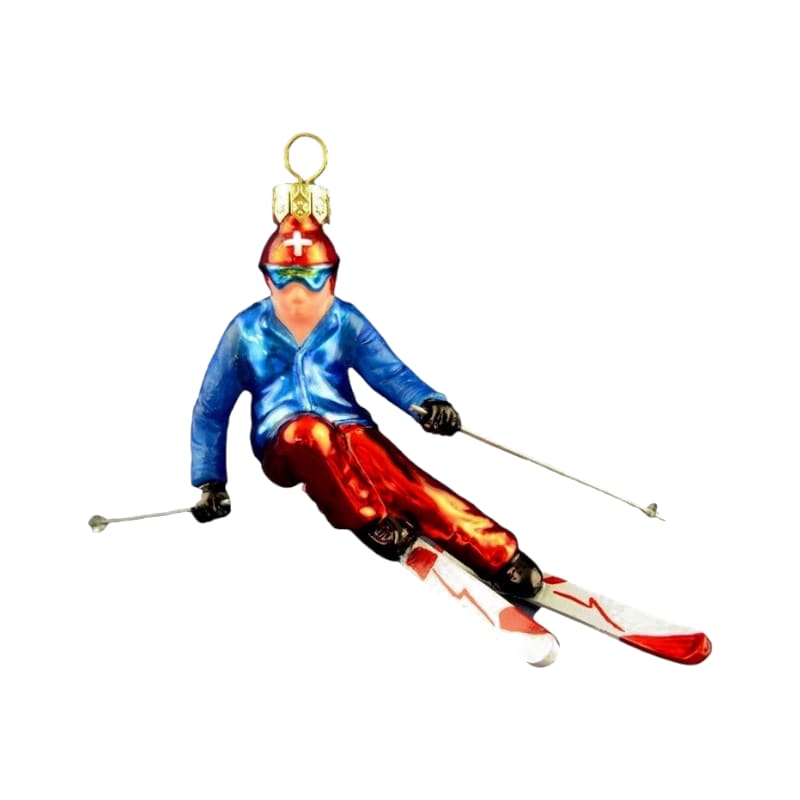 creanorm Glas Ornament Skifahrer