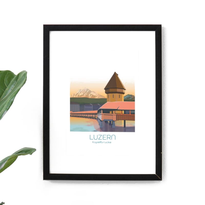 s.wert DIN A2 Poster Luzern Kapellbrücke