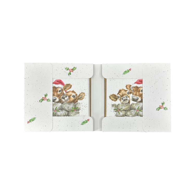 Wrendale Designs Karte Weihnachtskälber