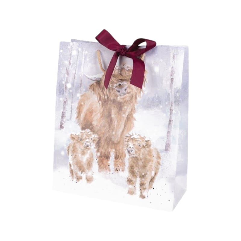 Wrendale Designs Weihnachtstüte gross, Hochlandrinder
