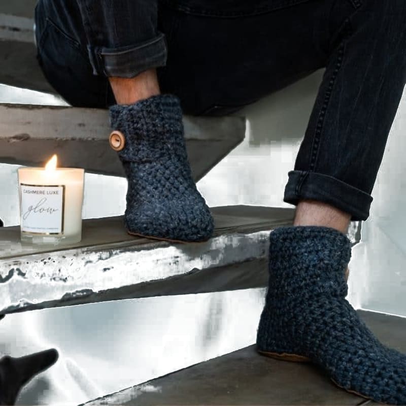 Kingdom of Wow Hausschuhe Wolle-Bambus Charcoal