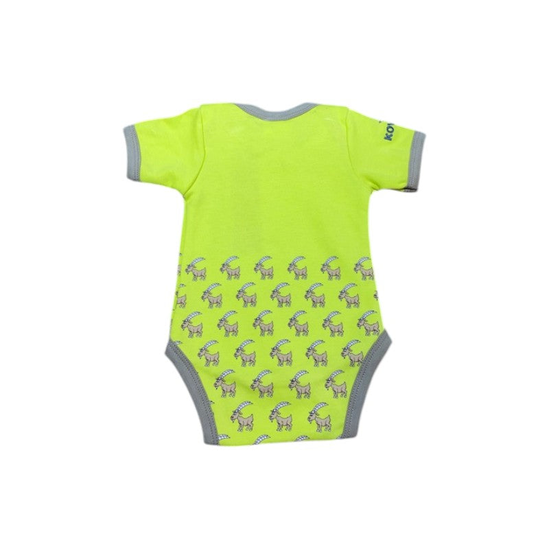KOWI Fashion Baby-Body Steinbock, Kurzarm "Lime", 12 Monate