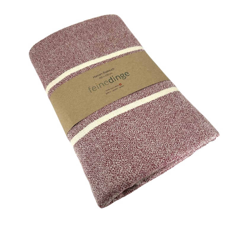 MEYER-MAYOR Hamam Badetuch gestreift, bordeaux 140x200cm