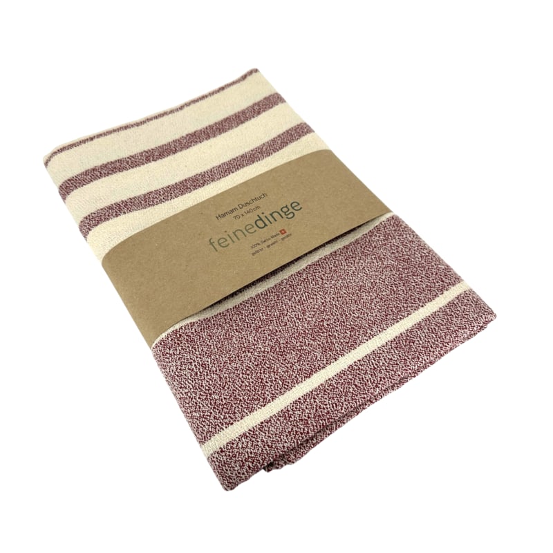 MEYER-MAYOR Hamam Duschtuch gestreift, bordeaux 70x140cm