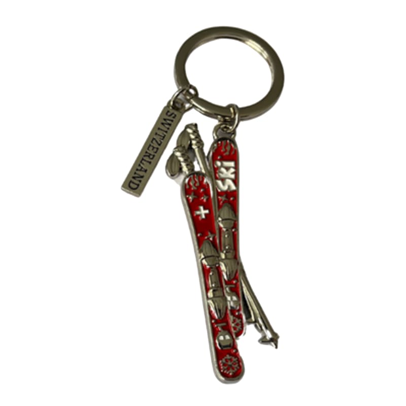 creanorm Schlüsselanhänger mit Ski und Skistöcke