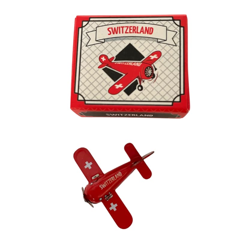 creanorm Switzerland Mini Blech Flugzeug, 4.5 x 4 x 2 cm