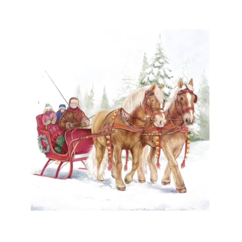 Wimmel Servietten 33x33 cm WINTER SLEIGH RIDE