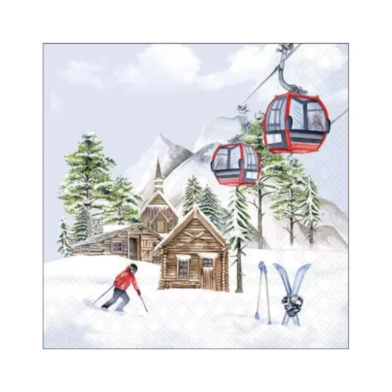 Wimmel Servietten 35x35 cm - Ski hut