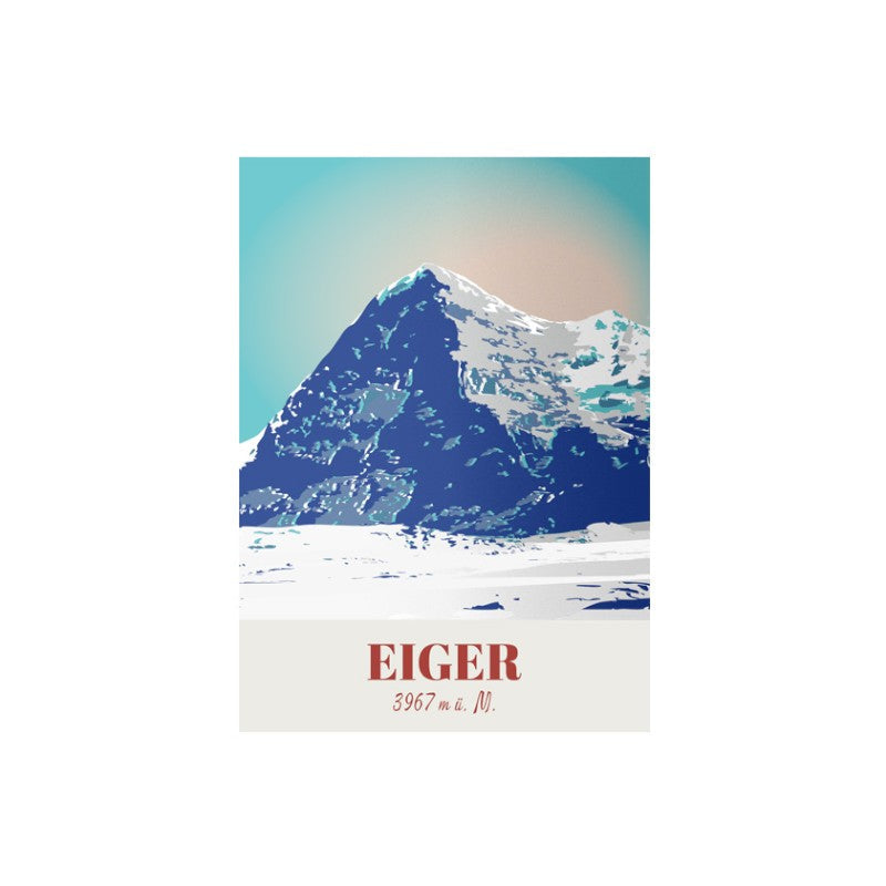 s.wert Postkarte Berner Alpen Eiger, A6