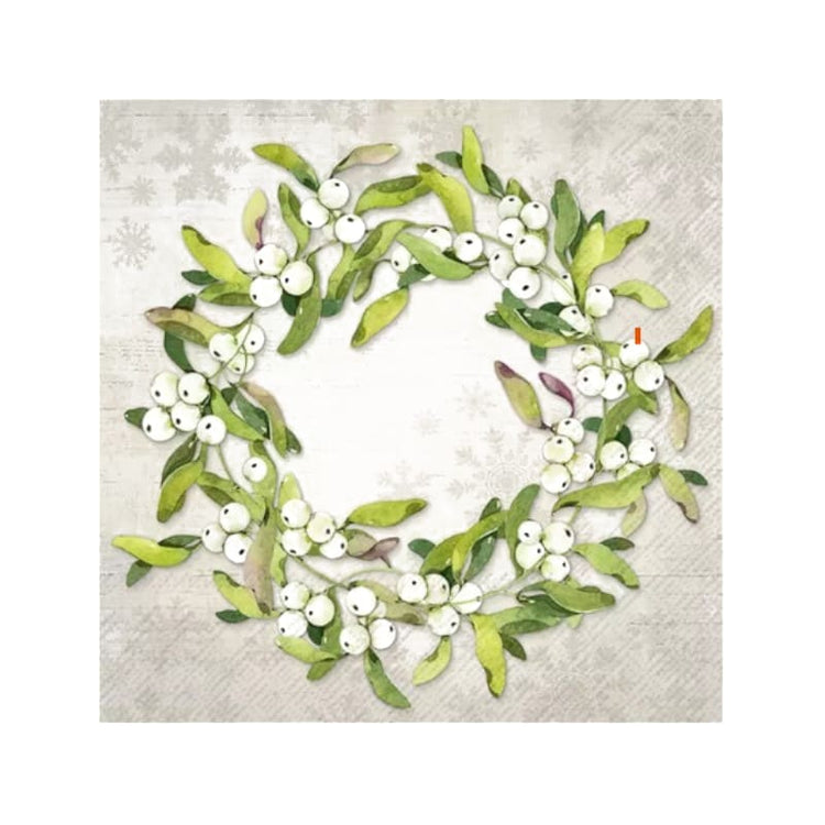 Wimmel Servietten 33x33cm MISTLETOE WREATH