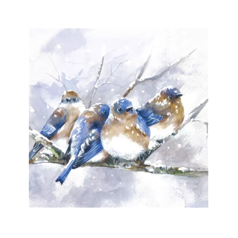 Wimmel Servietten 25x25 cm - CUDDLY BIRDIES Blue
