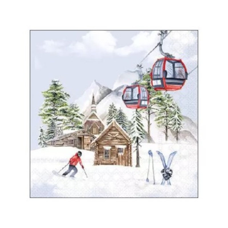 Wimmel Servietten 25x25 cm - Ski hut