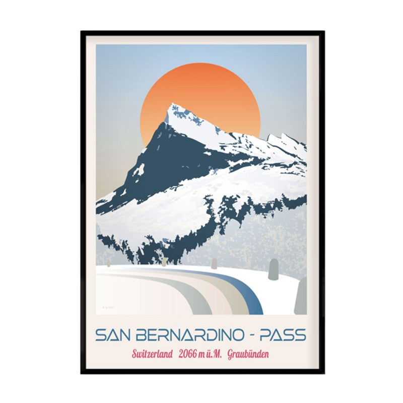 s.wert Poster Graubünden San Bernardino Pass, A3
