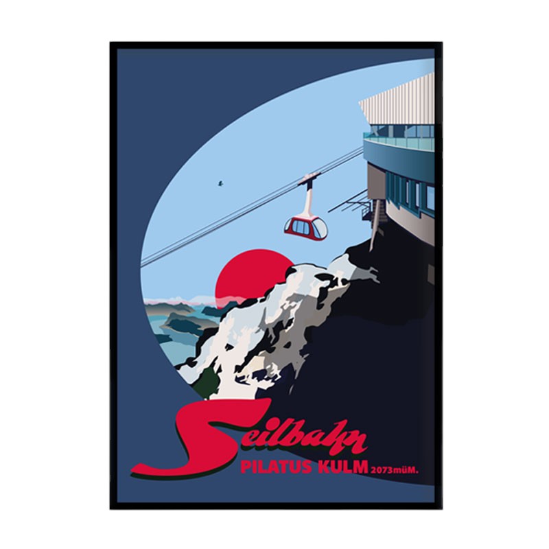 s.wert DIN A3 Poster Luzern Seilbahn Pilatus