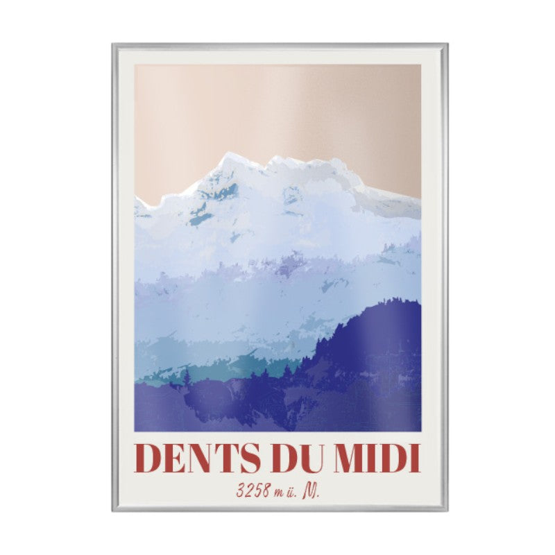 s.wert DIN A3 Poster Wallis Dents du Midi