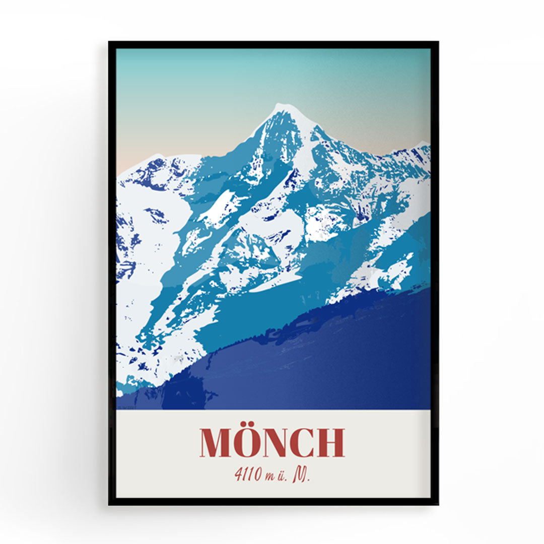 s.wert DIN A3 Poster Berner Alpen Mönch