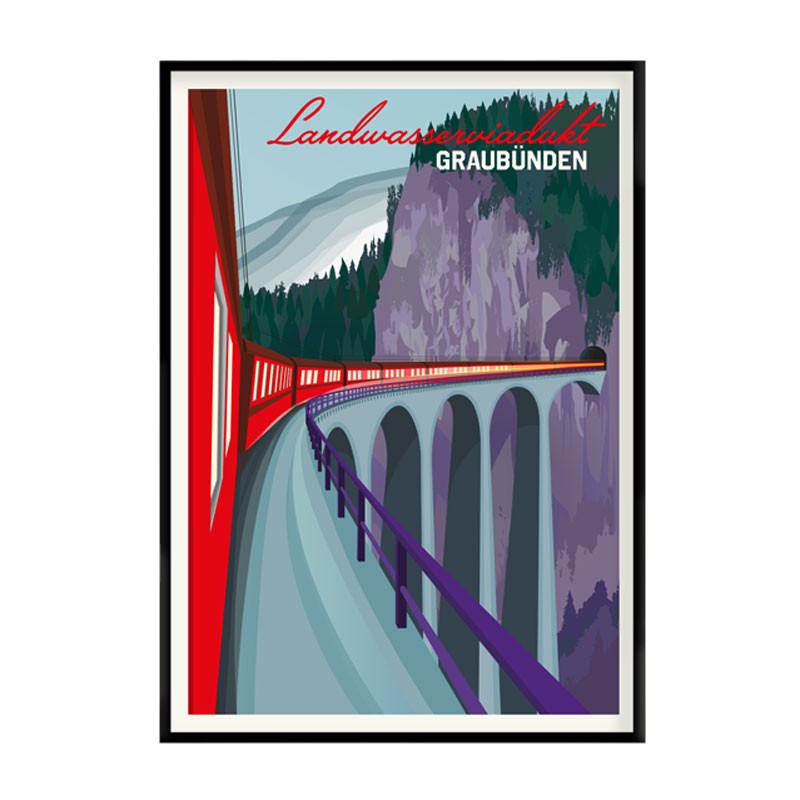 s.wert DIN A3 Poster Graubünden Landwasserviadukt