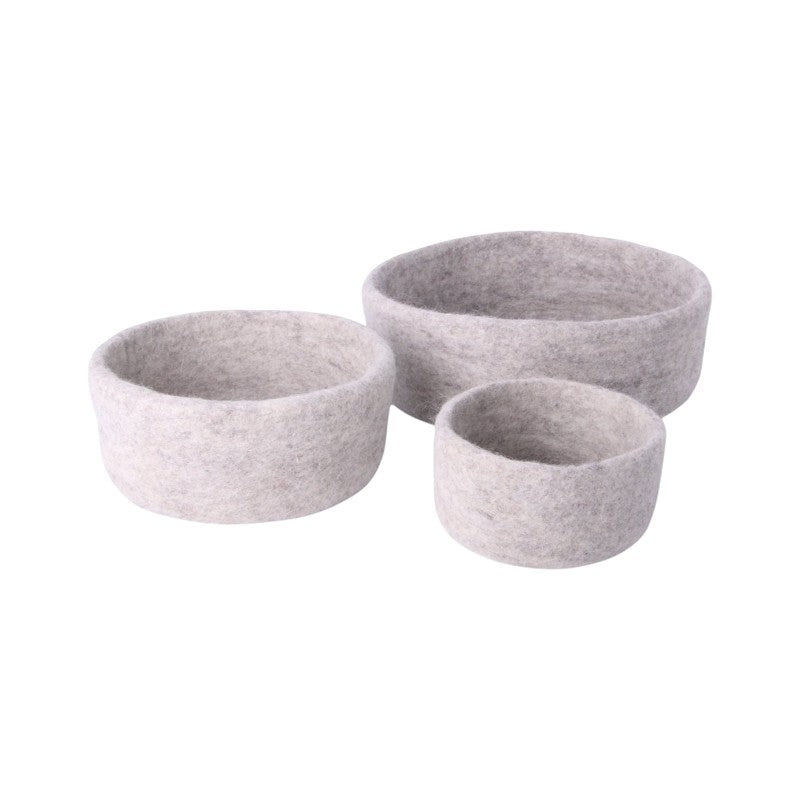 Gry & Sif Filzschalen 3er Set, grau