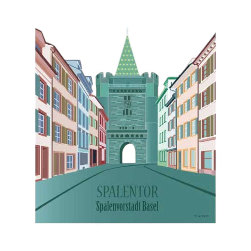 s.wert Geschirrtuch Basel Spalentor