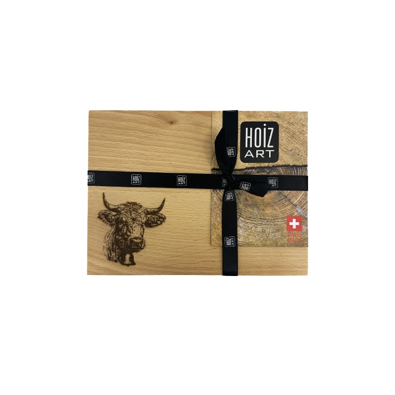 mumix Schneidebrett Kuh, Buche, 24x18 cm