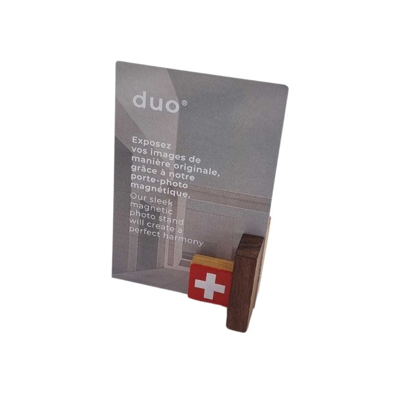 tout simplement Fotohalter aus Holz mit Schweizerkreuz, 2 Würfel
