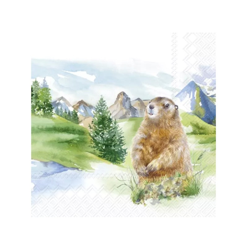 Wimmel Servietten 25x25 cm - MOUNTAIN WILDLIFE