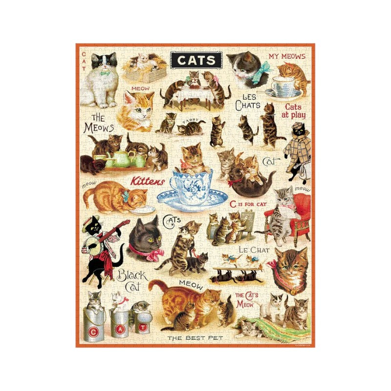 Cavallini Vintage Cats Mini Puzzle, 240 Stück