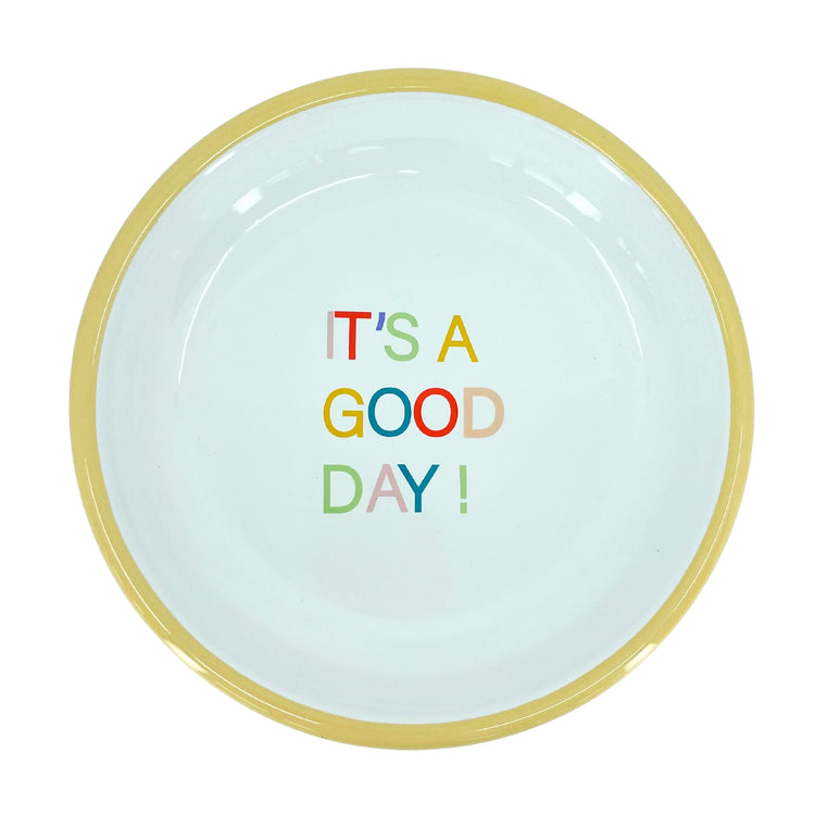 mumix Emaille Teller Good Day Ø 18 cm, gelb