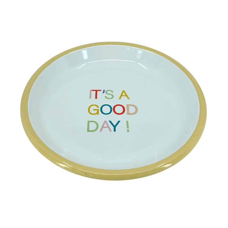 mumix Emaille Teller Good Day Ø 18 cm, gelb