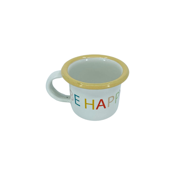 mumix Emaille Espressobecher Be Happy, gelb