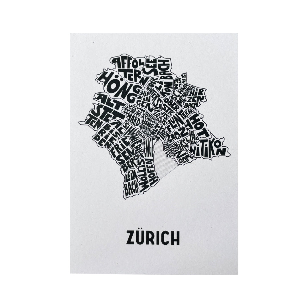 Atelier Avantgarde Postkarte A6 Zürich Schwarz