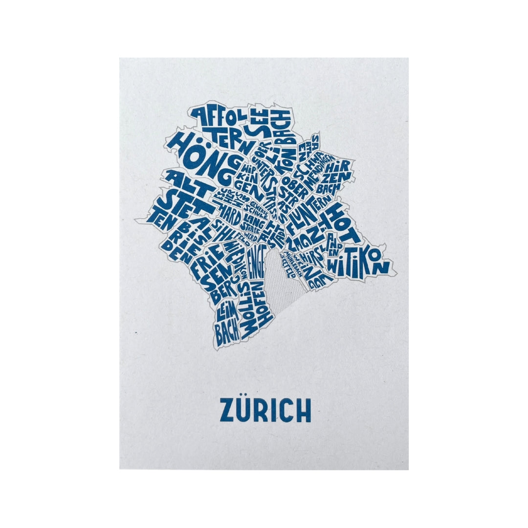 Atelier Avantgarde Postkarte A6 Zürich Blau