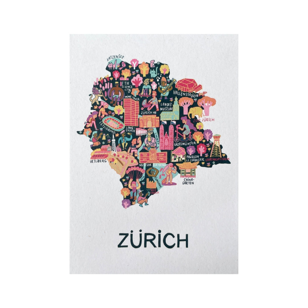 Atelier Avantgarde Postkarte A6 Zürich Wimmel