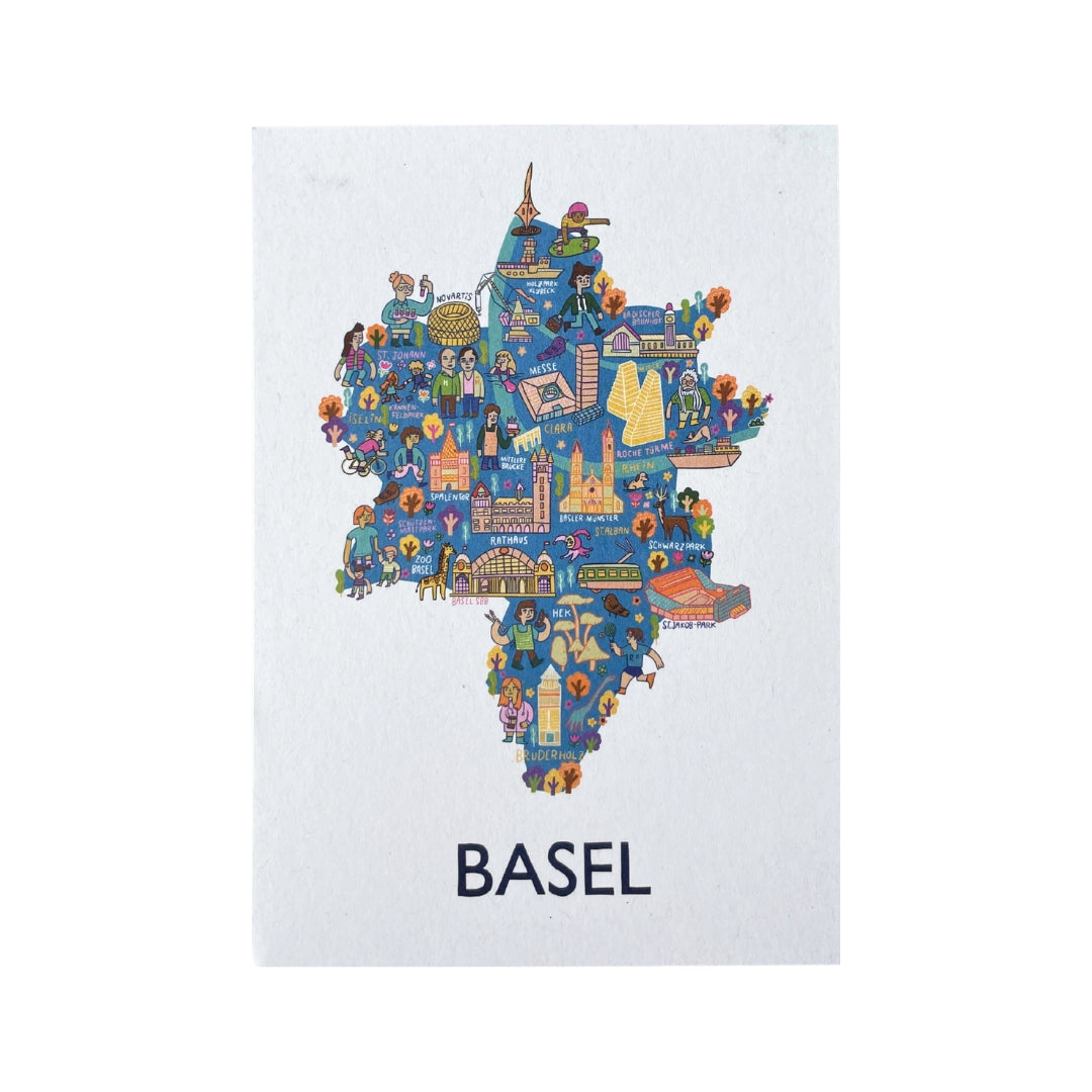 Atelier Avantgarde Postkarte A6 Basel Wimmel